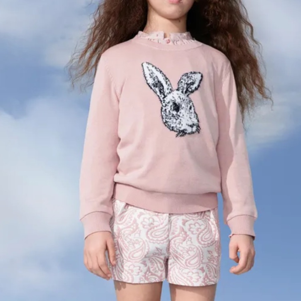 Victoria Beckam x Target Girls Pink Bunny Sweater. Size S.
